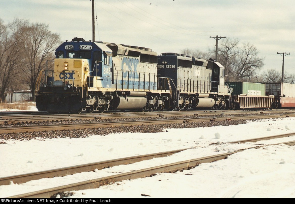 Westbound stack train with eastern power